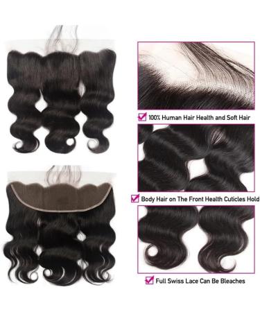 13X4 Frontal Hd Lace Frontal Closure Human Hair Body Wave Only Ear To Ear Closure Free Part Pre Plucked With Baby Hair 150% Density 12A Virgin Natural Black (20Inch 13X4 Body Wave Frontal) 20 inch 13X4BW-Natural Color - Buy Online on GoSupps.com