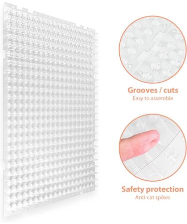 Cat Repellent Scat Mat Set - 10 Pieces with Cable Ties & 40pcs Tape | Spike Deterrent Training Mat for Pets | Indoor/Outdoor 16x13 Inch - Buy Online on GoSupps.com