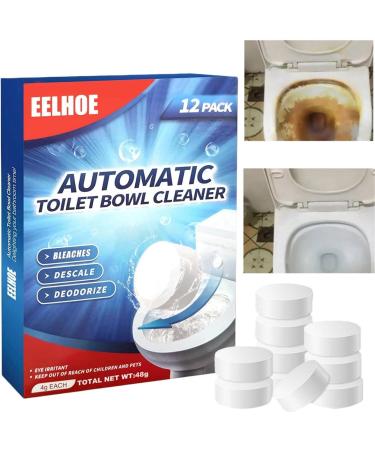 Toilet Bowl Cleaner 12PCS Toilet Limescale Remover Toilet Cleaner Tablets Toilet Descaler Heavy Duty Foaming Toilet Cleaner Fizzy Foam Toilet Cleaner Toilet Cleaning Toilet Fresheners Toilet Tablets