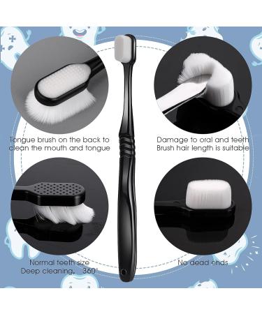 Wllhyf 2 PCs Extra Soft Micro-Nano Toothbrushes for Sensitive Gums - Painless & Sterile Fiber Toothbrushes for Adults (White/Black) - Ideal for Fragile Gums - Buy Online on GoSupps.com