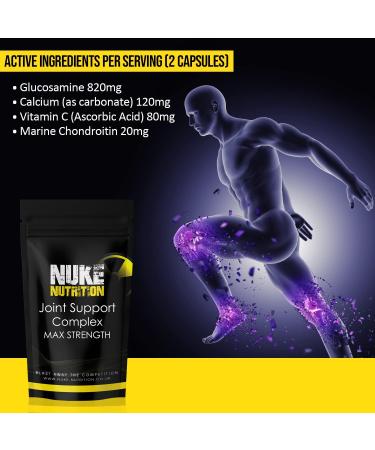 Nuke Nutrition High Strength Glucosamine with Chondroitin - 120 Capsules for Joint Support in Men & Women - Buy Online on GoSupps.com