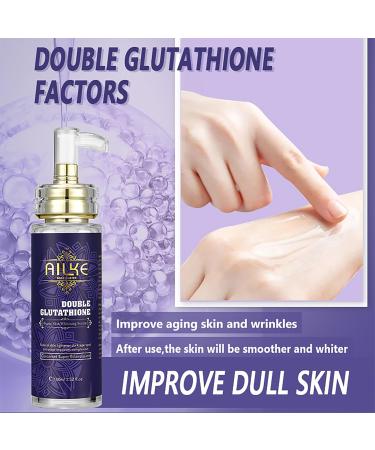 AILKE BOOST LUSTER AILKE Double Glutathione Super Skin Whitening Serum Dark Spot Corrective Serum Moisturizing Illuminating Even Skin Tone For Face and Body 100ml Pack of 3 3 pieces - Buy Online on GoSupps.com