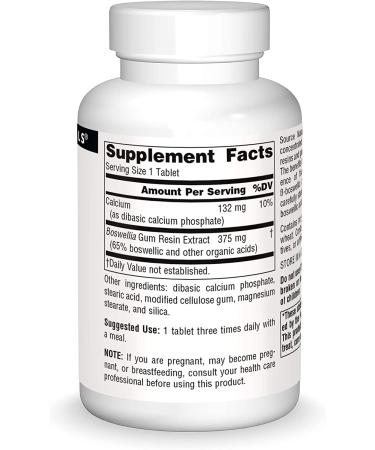 Source Naturals Boswellia Extract 100 Tablets - Natural Joint Support & Anti-Inflammatory - Buy Online on GoSupps.com