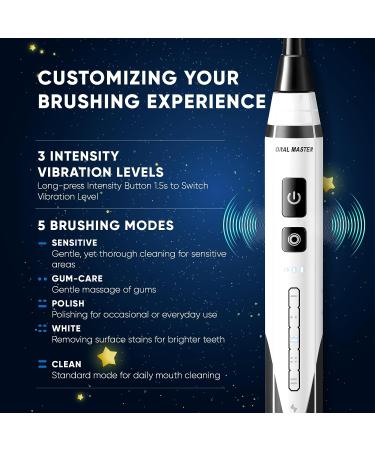 ORAL MASTER Kids Sonic Electric Toothbrush - 5 Modes, 3 Intensity Levels, 2-Minute Timer, Wireless Charge - IPX7 Waterproof - Rocket Series Electric Toothbrush for Child 3+ - Ideal Festival Gift - Buy Online on GoSupps.com