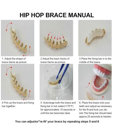 Shop Hip Hop Teeth Decoration - Cold Copper Grillz Set | Affordable Gold Teeth Grills for Upper & Lower Mouth - Buy Online on GoSupps.com