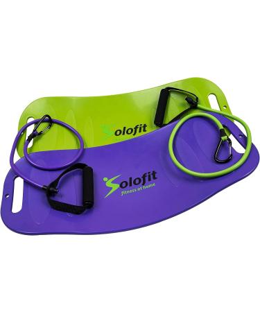 Solofit Balance Board with Resistance Bands - Fitness Board for Adults - Core Abs Legs Workout - Purple - Buy Online on GoSupps.com