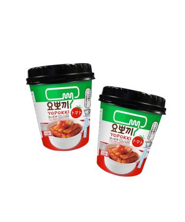 Yopokki rice cake double pack tomato in the cup - Korean Instant Rice Cake Cup - Tteokbokki Korean rice cake - tomato - og Asia - 2x 120g
