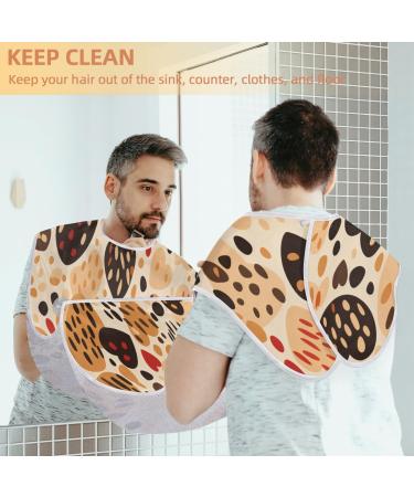 Leopard Heart Beard Bib Apron | Beard Hair Catcher for Men | Perfect Christmas & Father's Day Gift - Buy Online on GoSupps.com
