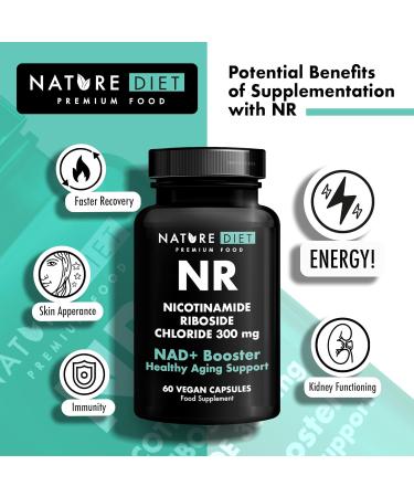 Nature Diet NR - 300mg Nicotinamide Riboside - NAD+ Booster - 60 Vegan Capsules - Supports Healthy Aging - Buy Online on GoSupps.com