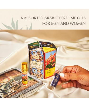 Dukhni Attar Oil Set - Authentic Arabic Fragrance Oils - Alcohol-Free Halal Blends - Oud Mukhalat, Oud Mubakhar, Oud Abyad, Oud Ya Aini, Attar Al Bakhoor, Ambar Oud 6ml Each - Buy Online on GoSupps.com
