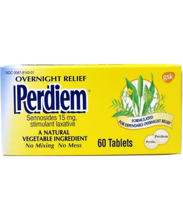 Haleon Perdiem Overnight Relief Sennosides 15 mg Stimulant Laxative Natural Vegetable Ingredient 60 Tablets (Pack of 5) - Buy Online on GoSupps.com