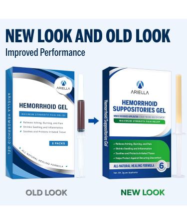 Ariella Hemorrhoid Treatment Suppository Gel: 6 Count - Natural & Herbal - Relieve Itching Burning Discomfort - Internal Relief - New Rounded Applicator - Nighttime Use Aloe Pack of 6 - Buy Online on GoSupps.com