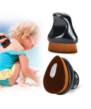 Sunscreen Applicator for Kids Sunscreen Brush Sunblock Applicator with Protective Case for Kids Baby Adult Beach Essentials for Sunscreen Suncream and Sun Lotions(Glossy Black)