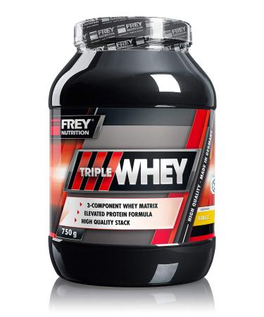 Frey Nutrition Triple Whey 750g (vanilla) Whey protein - contributes to muscle gain and muscle maintenance at - high 30%isolate content - High BCAA content in protein raw material (23.8 g) - made in germany