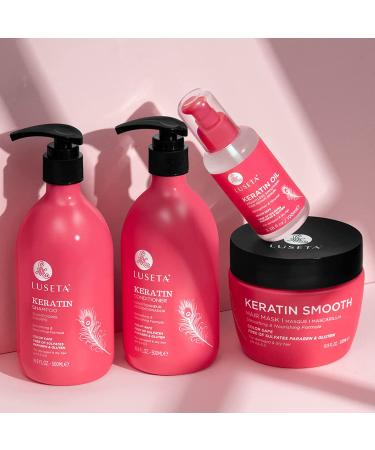 Luseta Keratin Shampoo & Conditioner Set - Color Treated Hair Treatment - Smoothing & Nourishing - Sulfate, Paraben, Gluten Free - 16.9oz x2 - Buy Online on GoSupps.com