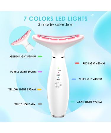 Buy Anti-Wrinkle Facial Massager | Red Light Therapy Face & Neck Tool | 7 Color Sculpting Skin Care Device (White) - International Shipping Available - Buy Online on GoSupps.com