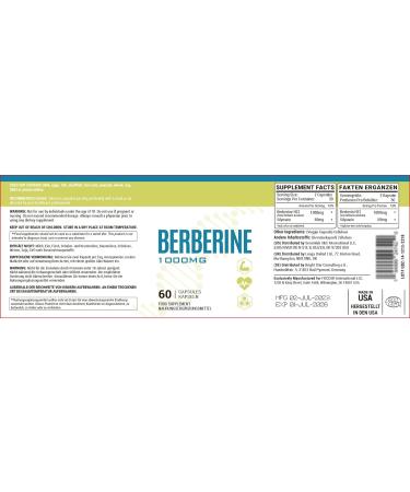 High Dose Berberine HCL 1000mg - 2 Pack | Berberine & Milk Thistle Extract for Heart & Liver Health | 120 Vegan Capsules - Buy Online on GoSupps.com
