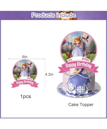 37pcs Sofia Birthday Party Supplies for Princess Theme Birthday Decorations include Cake Topper and Cupcake Toppers Sets - Buy Online on GoSupps.com