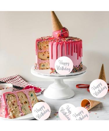 Cupcake Toppers 10 Pieces Acrylic Happy Birthday Cake Toppers Round Cake Decorations for Birthday Party Rose Gold - Buy Online on GoSupps.com