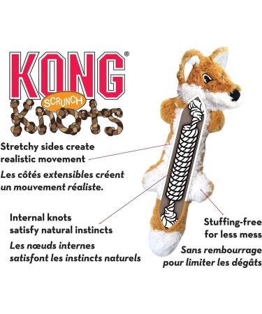 KONG Scrunch Knots Squirrel Toy for Medium/Large Dogs - Minimal Stuffing, Internal Knotted Ropes - Buy Online on GoSupps.com