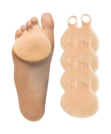 ZenToes Double Loop Gel Metatarsal Foot Pads 4 Pack Ball of Foot Cushions for Pain Relief from Metatarsalgia Morton s Neuroma and Metatarsal Fractures (Beige)
