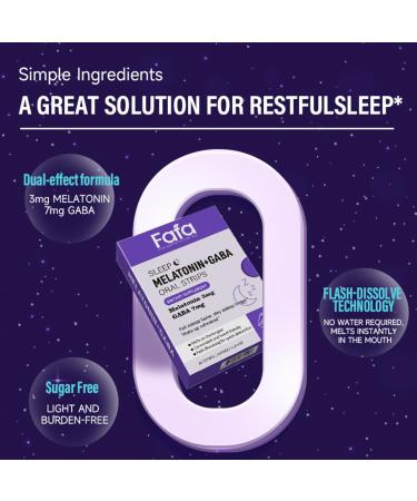 FAFA. Melatonin 3mg Oral Strips & GABA 7mg Fast Dissolving Sleep Aid - Sublingual Melts Travel Size Natural Mango Vegan 30 Ct - Buy Online on GoSupps.com