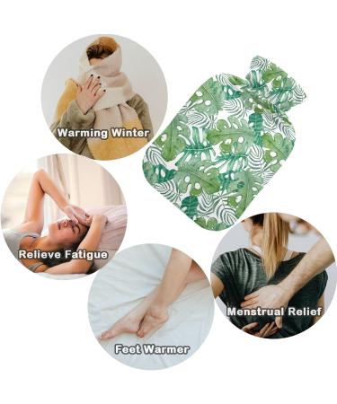 NAANLE Cartoon Palm Leaf Hot Water Bottle 1L for Menstrual Cramps Relief | Heat & Cold Therapy | Transparent Cover - Buy Online on GoSupps.com