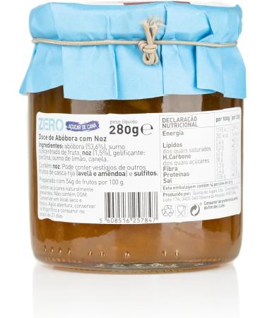  Quinta de Jugais Pumpkin and walnut jam with no added sugar no cane sugar all-natural ideal as a snack and for breakfast traditional and healthy taste 280g - Buy Online on GoSupps.com