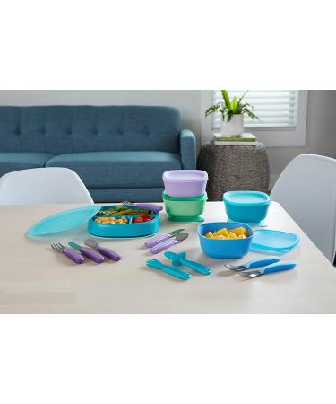 NUK Stacking Bowls Set for 4+ Months - Purple & Teal (3 Bowls + 3 Lids) - Buy Online on GoSupps.com