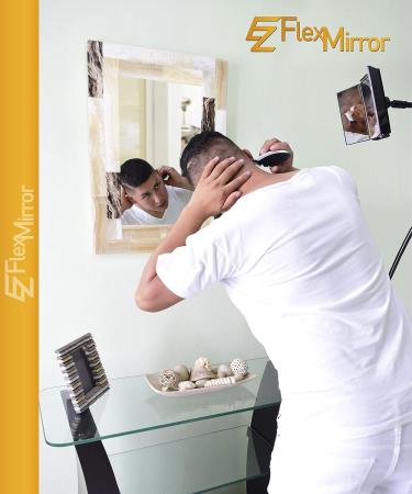 Quazix EZ Flex Mirror Self Haircut - Three-Way Trifold Cutting for Easy DIY Haircuts and Neck Shaving - Black - Buy Online on GoSupps.com