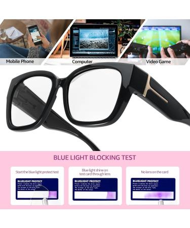 LVIOE Blue Light Filter Glasses for Eye Strain Relief - Over Glasses for All Users - Stylish Black Design - Buy Online on GoSupps.com
