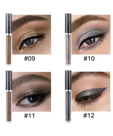 MAEPEOR Liquid Glitter Eyeshadow Set - 12 Metallic Shimmer Colors Waterproof & Long Lasting | Quick-Drying Sparkling Eye Shadow - Buy Online on GoSupps.com