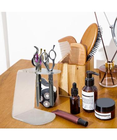 Kasmole Salon Shear Holder | Acrylic Hairdresser Scissor Holder | Groomer Scissors Rack 6- Clear Combs Storage Desktop Organizer for Stylists for Barber Shop Home - Buy Online on GoSupps.com