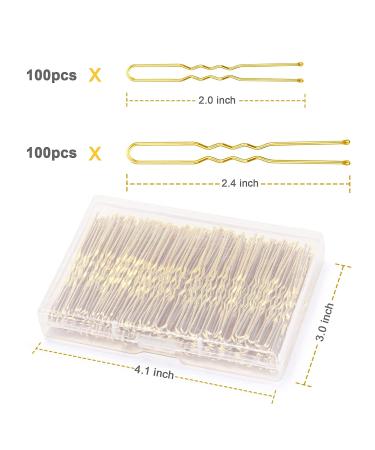 200pcs U Shaped Hair Pins for Blonde Hair - Hair Accessories for Women and Kids - 2IN & 2.4IN Bobby Pins for Buns and Hairdressing Salon - Buy Online on GoSupps.com