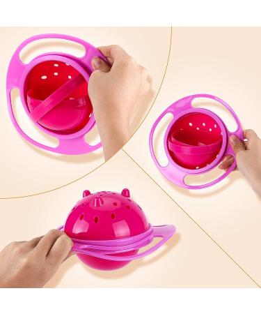 Babies toddlers children shell 360 degrees rotatable leak -proof (pink) with lid magic bowl gyroscopic bowl for snacks fruit muesli - Buy Online on GoSupps.com