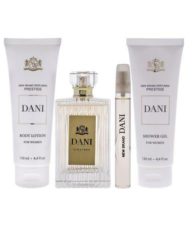 Prestige Dani by New Brand for Women - 4 Pc Gift Set 3.4oz EDP Spray 0.5oz EDP Spray 4.3oz Shower Gel 4.3oz Body Lotion - Buy Online on GoSupps.com
