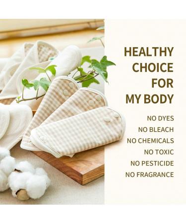 Organic Reusable Cotton Panty Liners 5-Pads Set - Tiny Size X-Small - Waterproof - Eco-Friendly & Natural - Pack of 5 - Buy Online on GoSupps.com