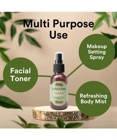 Unique Touch La Rosa Pura Pure Rose Water Face and Body Mist Gently Cleanses Softens and Revitalizes Skin for All Skin Types - Refreshing Soothing & Hydrating Formula 50ml - Buy Online on GoSupps.com