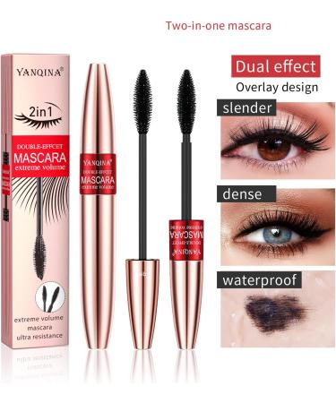 Long Lasting Waterproof Lengthening Thickening Eyelash Mascara Makeup Cosmetic Voluminous Lashes No-Smudging No-Flaking Silk Fiber Mascara Water Resistant Volume Impactful Mascara Non-Smudged - Buy Online on GoSupps.com