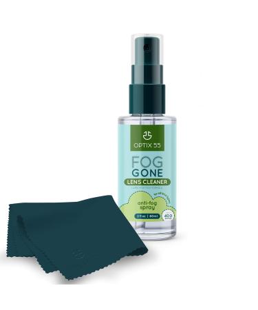 Lens Cleaner Anti Fog Spray for Glasses (2oz) + Microfiber Cloth(6"x7") | Glasses Cleaner Defogger for Eyeglasses, Swim Goggles, Ski Masks, Screens- Safe for AR Coated & All Lenses | Streak-Free - Buy Online on GoSupps.com