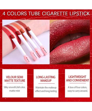 Charm Kiss New Lipstick Set - 4 Colors Matte Lip Tint Stain | Long Lasting 24-Hour Waterproof Velvet Lipstick - Buy Online on GoSupps.com