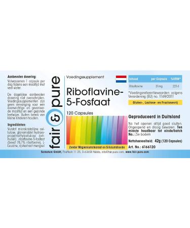 Fair & Pure Riboflavin-5-Phosphate - Vegan Vitamin B2 - 120 Capsules - Boost Energy & Metabolism - Buy Online on GoSupps.com