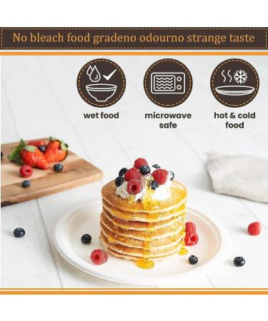 Xeodaun 100Pcs Strong Disposable Paper Bowls 350Ml Disposable Sugarcane Paper Bowls Brown Super Rigid Biodegradable Easy to Use - Buy Online on GoSupps.com