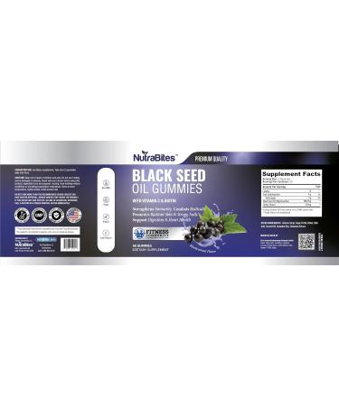 NutraBites Black Seed Oil Gummies - 1000mg Cold-Pressed Nigella Sativa for Immune Digestion & Heart Health - Antioxidant Support Skin Radiance & Wellness - Organic & Vegan-Friendly (60 Count) - Buy Online on GoSupps.com