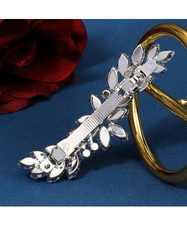 Chargances Crystal Hair Barrette | Sparkly Zircon Rhinestone Hair Clip | French Design Bridal Hair Accessory - Buy Online on GoSupps.com