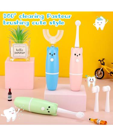 Kids Electric U-Shaped Toothbrush Set | Toddler Ultrasonic Toothbrush with 3 Brush Heads | Cartoon Design | Oral Cleaning for Children - Buy Online on GoSupps.com