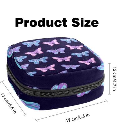 Period Pouch: Teen Girls Sanitary Napkin Storage Bag - Purple Blue Butterfly Design - Buy Online on GoSupps.com
