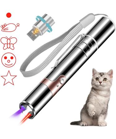 Cat Laser Toy, Cat Toys for Indoor, Laser Pointer Cat Toy , Laser Pointer for Cat and Dogs Chase Play, Keep Cat Busy Burning Fatus, USB Charging, 5 Switchable Patterns