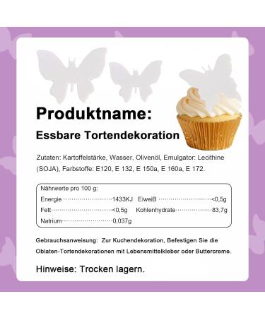 50 Pc Edible Butterflies for Cake Decoration | White Tortendeko Butterflies for Weddings & Birthdays | Perfect Edible Cake Toppers - Buy Online on GoSupps.com