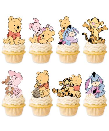 48 Pcs Cartoon Winnie Cupcake Toppers